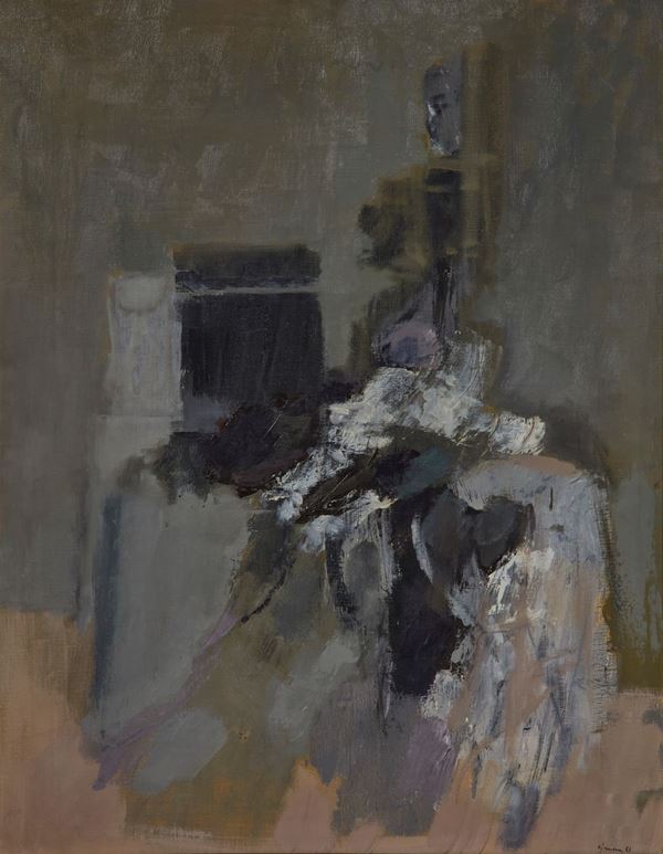 Natura morta con lume  (1961)  - Asta Asta a Tempo Dipinti di Arte Moderna, Contemporanea e XIX Secolo - Casa d'Aste International Art Sale