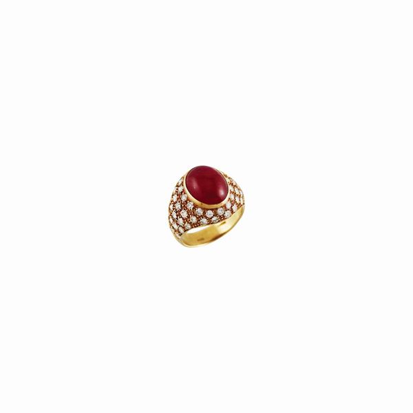 RUBY, DIAMOND AND GOLD RING  - Auction Important Jewels and Silver - Casa d'Aste International Art Sale