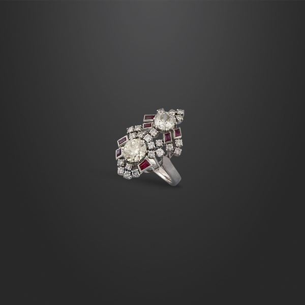 DIAMOND AND RUBY RING