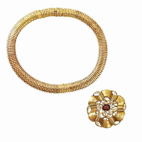 GARNET, PEARL AND GOLD LOT