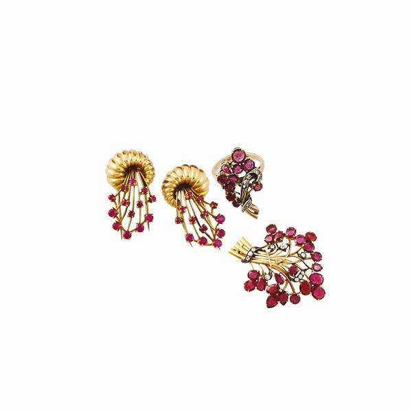 DIAMOND, RUBY, GOLD AND SILVER LOT  - Auction Timed Auction Jewelry and Watches - Casa d'Aste International Art Sale