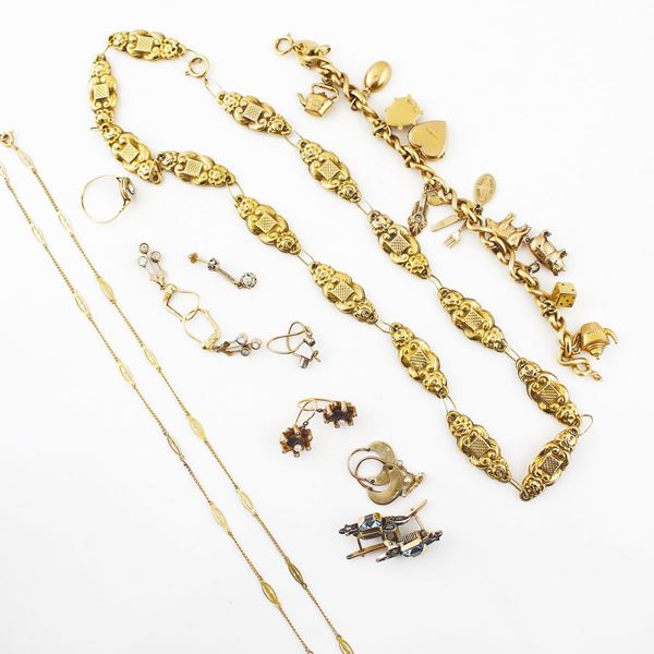 GEM SET, PEARL, GOLD AND SILVER LOT