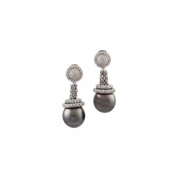 * SOUTH SEA PEARL, DIAMOND AND GOLD EARRINGS  - Auction Important Jewels and Silver - Casa d'Aste International Art Sale