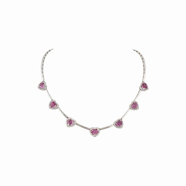 * CORUNDUM, DIAMOND AND GOLD NECKLACE  - Auction Important Jewels and Silver - Casa d'Aste International Art Sale