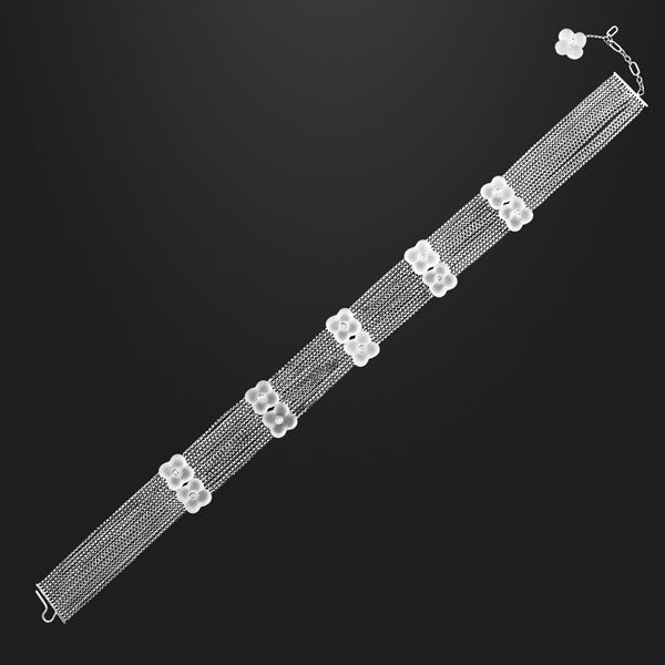 * ROCK CRYSTAL, DIAMOND AND GOLD COLLIER DE CHIEN