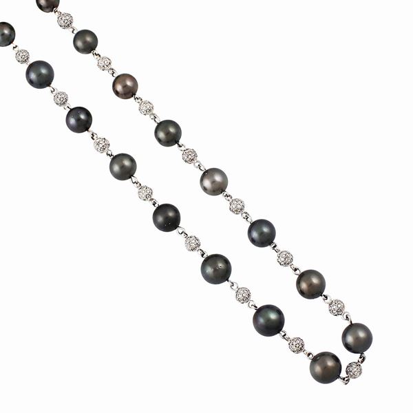 * SOUTH SEA PEARL, DIAMOND AND GOLD NECKLACE  - Auction Important Jewels and Silver - Casa d'Aste International Art Sale