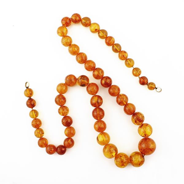 AMBER AND GOLD NECKLACE  - Auction Timed Auction Jewelry and Watches - Casa d'Aste International Art Sale
