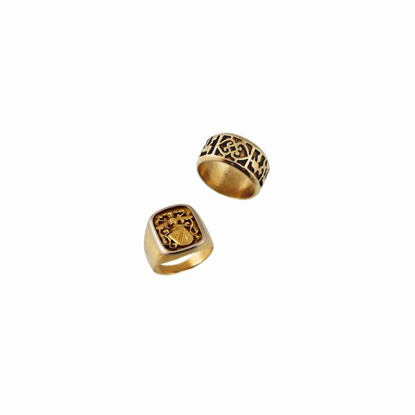 TWO GOLD RINGS  - Auction Timed Auction Jewelry and Watches - Casa d'Aste International Art Sale