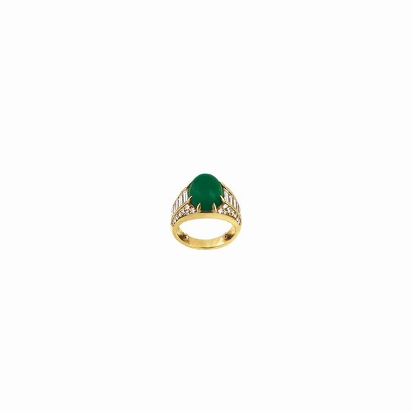Pederzani : EMERALD, DIAMOND AND GOLD RING  - Auction Important Jewels and Silver - Casa d'Aste International Art Sale
