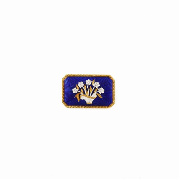 DIAMOND AND GOLD BROOCH
