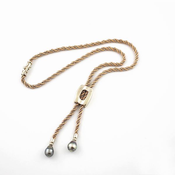 CULTURED PEARL AND GOLD NECKLACE