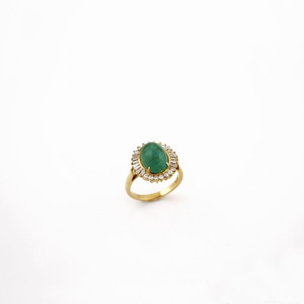 EMERALD, DIAMOND AND GOLD RING  - Auction Timed Jewelery Auction - Casa d'Aste International Art Sale