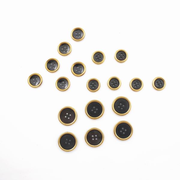 TWO SET OF SILVER  AND GOLD BUTTONS