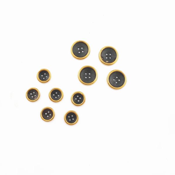 SET OF SILVER  AND GOLD BUTTONS