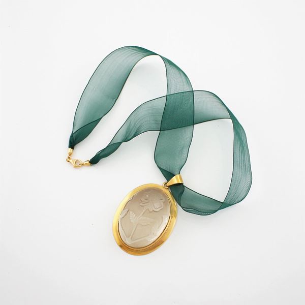 ROCK CRYSTAL AND GOLD PENDANT  - Auction Timed Jewelery Auction - Casa d'Aste International Art Sale