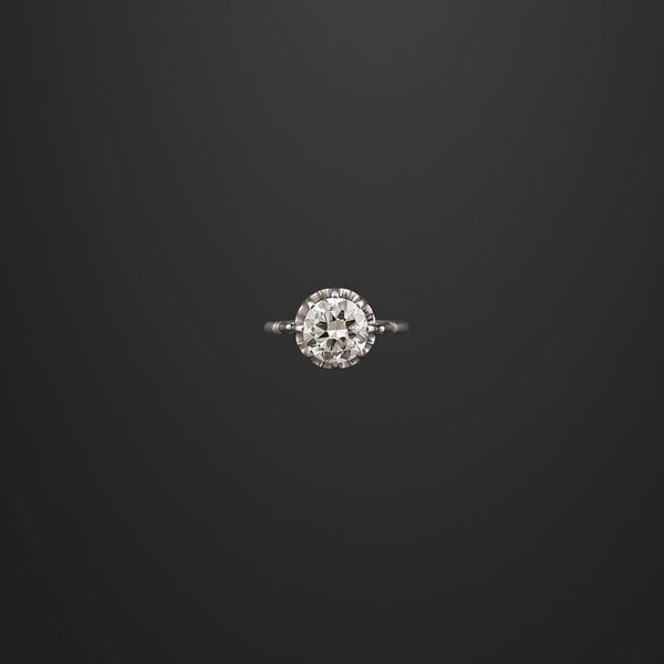 DIAMOND AND PLATINUM RING  - Auction Important Jewels and Silver - Casa d'Aste International Art Sale