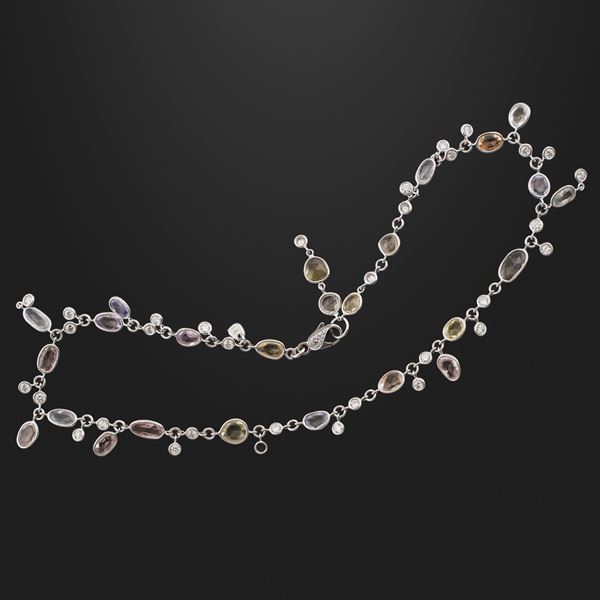 CORUNDUM, DIAMOND AND GOLD NECKLACE  - Auction Important Jewels and Silver - Casa d'Aste International Art Sale