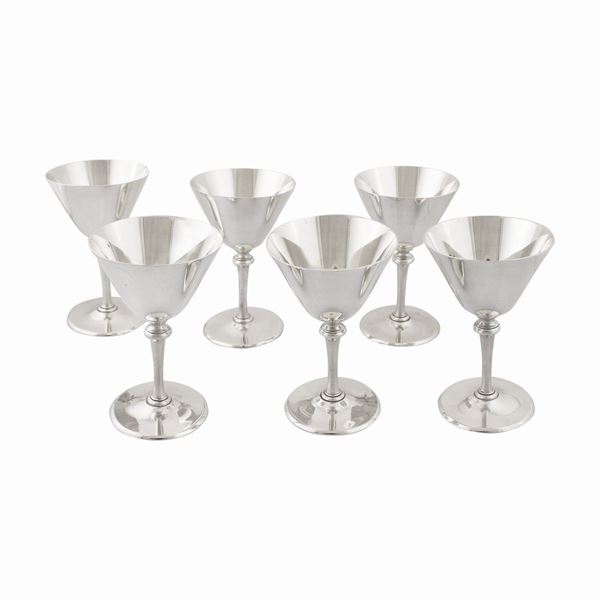 SIX SILVER GLASSES