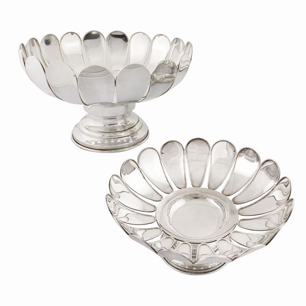 TWO SILVER RISES FROM CENTERPIECE