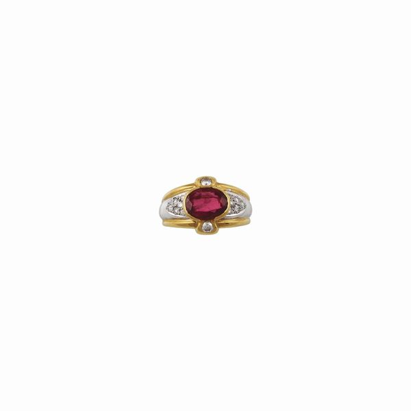 RUBY, DIAMOND AND GOLD RING  - Auction Important Jewels and Silver - Casa d'Aste International Art Sale