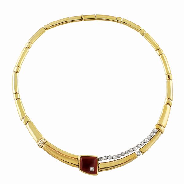 Manfredi : CARNELIAN, DIAMOND AND GOLD NECKLACE  - Auction Important Jewels and Silver - Casa d'Aste International Art Sale