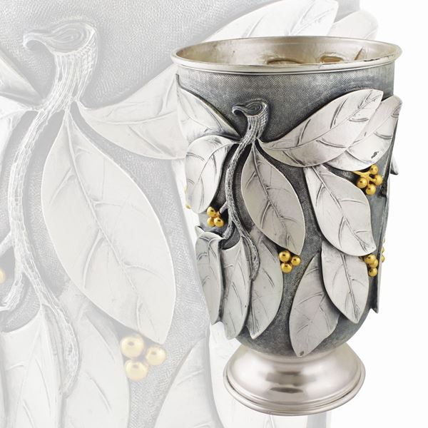 SILVER FLOWER VASE