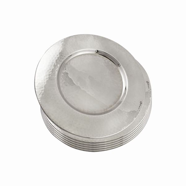 SIX SILVER UNDERPLATES  - Auction Important Jewels and Silver - Casa d'Aste International Art Sale