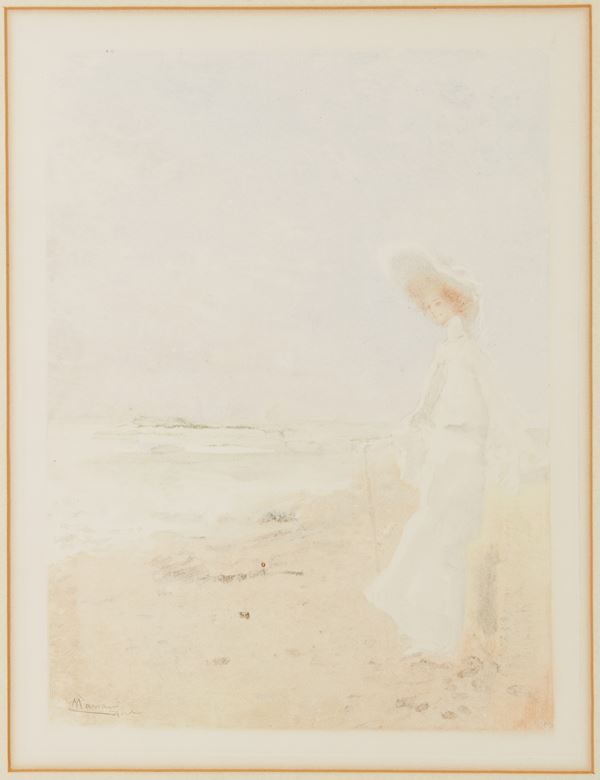 POMPEO MARIANI : Donna con cappello  - Asta ARTE MODERNA, CONTEMPORANEA E DIPINTI DEL XIX SECOLO - Casa d'Aste International Art Sale