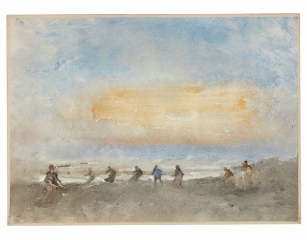 POMPEO MARIANI - Pescatori sulla spiaggia