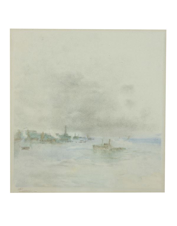 POMPEO MARIANI : Marina  - Monotipo - Asta ARTE MODERNA E CONTEMPORANEA - Casa d'Aste International Art Sale