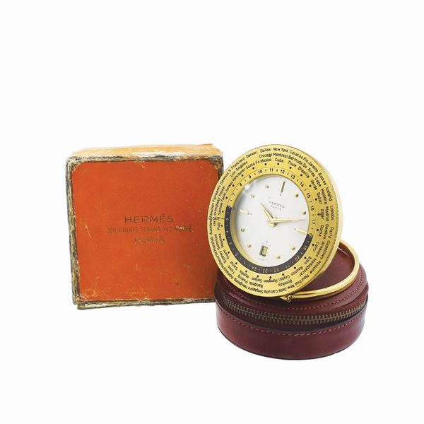 Hermes : “World Time” Travel Clock  - Asta Orologi Vintage e Moderni - Casa d'Aste International Art Sale