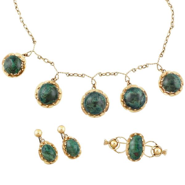 CHRYSOCOLLA AND GOLD PARURE