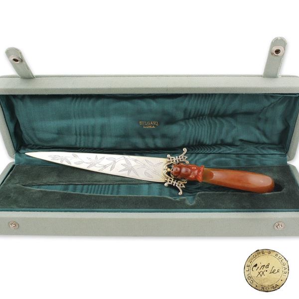 SILVER, BAMBU’ AND JADEITE PAPER CUTTER