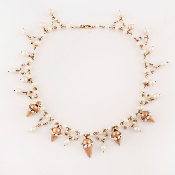 CULTURED PEARL AND GOLD NECKLACE  - Auction Jewelery, Watches and Objects of Art - Casa d'Aste International Art Sale