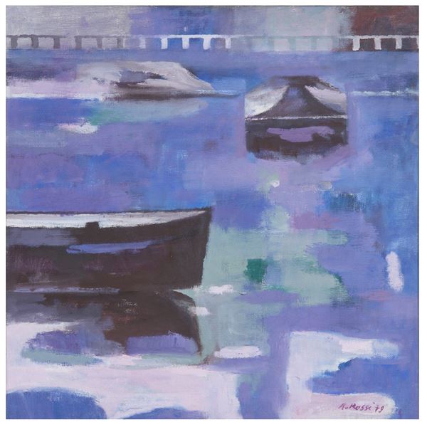Motivo della Darsena  (1979)  - Asta Dipinti di Arte Moderna, Contemporanea e XIX Secolo - Casa d'Aste International Art Sale