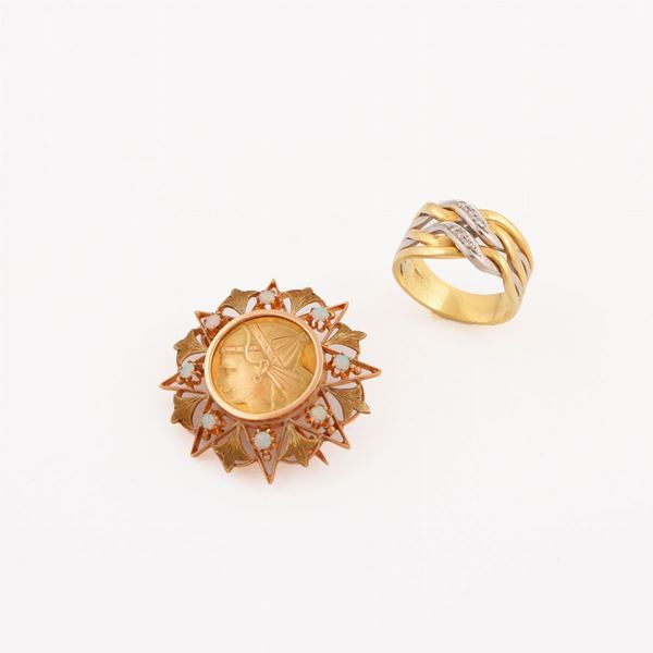 OPAL, DIAMOND AND GOLD LOT  - Auction Jewelery, Watches and Objects of Art - Casa d'Aste International Art Sale