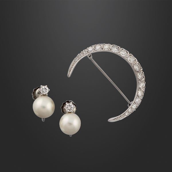 DIAMOND, CULTURED PEARL AND GOLD LOT