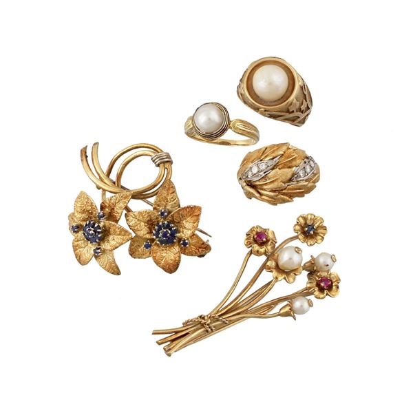 PEARL, GEM SET AND GOLD LOT