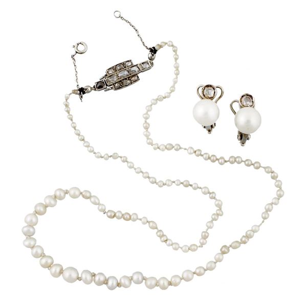 PEARL, DIAMOND AND GOLD LOT  - Auction Important Jewelry - Casa d'Aste International Art Sale