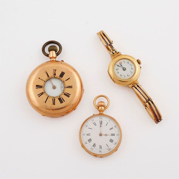 THREE GOLD POCKET WATCH  - Auction Jewelery, Watches and Objects of Art - Casa d'Aste International Art Sale