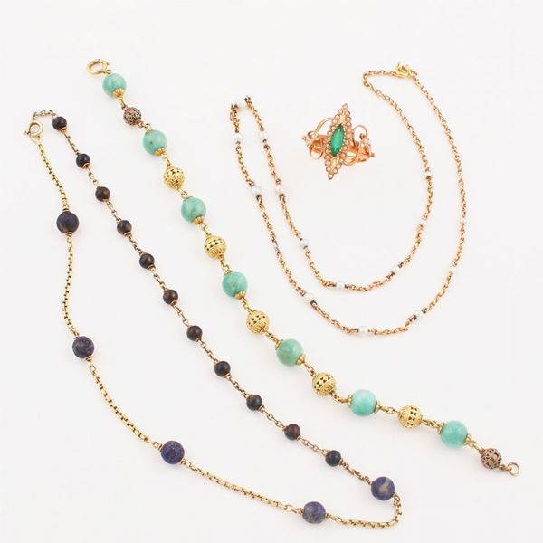GEM SET AND GOLD LOT