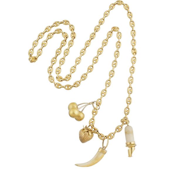 GOLD AND BONE NECKLACE