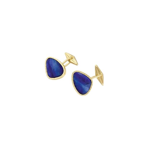 LAPIS AND GOLD CUFFLINKS