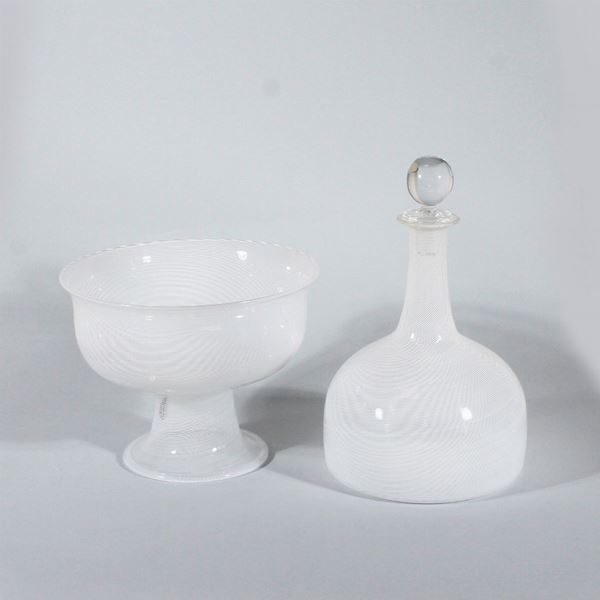 GLASS BOTTLE WITH CAP AND CUP  - Auction Jewelery, Watches and Objects of Art - Casa d'Aste International Art Sale