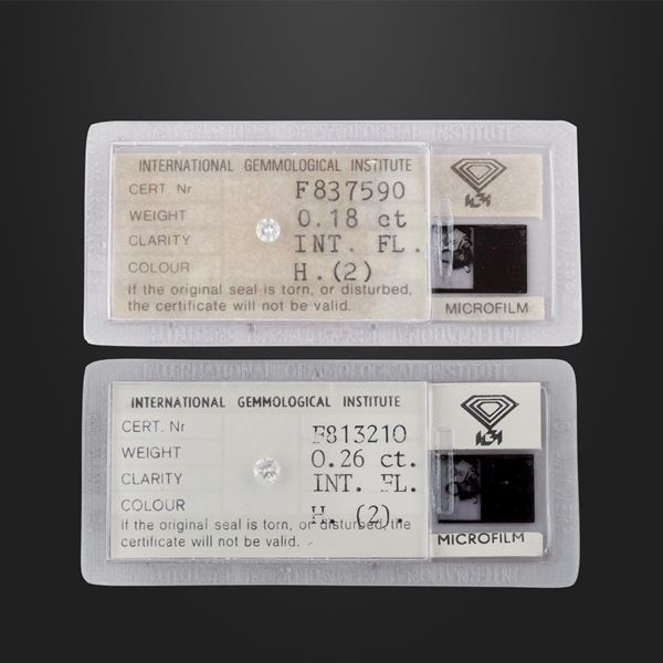 TWO ROUND CUT DIAMONDS  - Auction Important Jewelry - Casa d'Aste International Art Sale