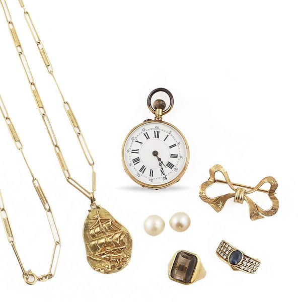 GEM SET AND GOLD LOT