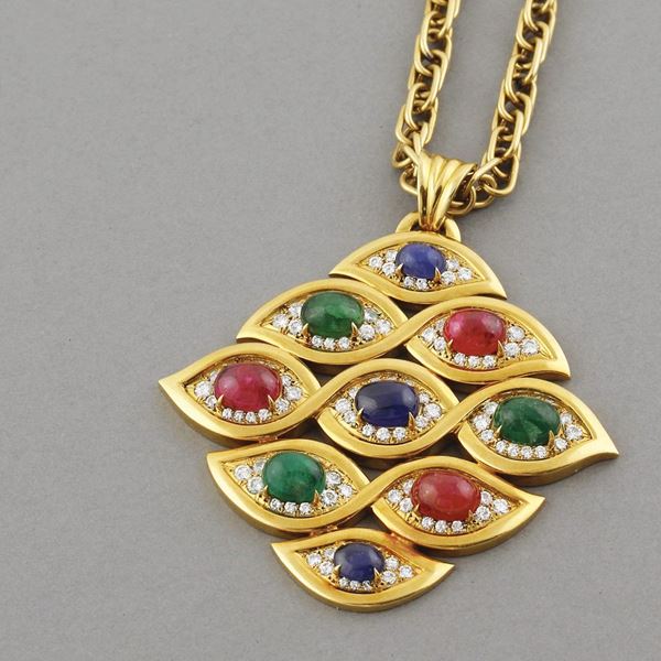 Bulgari - GEM SET AND GOLD NECKLACE