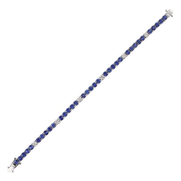 *SAPPHIRE, DIAMOND AND GOLD BRACELET