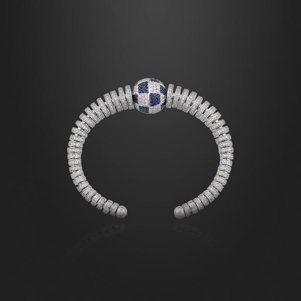 DIAMOND, SAPPHIRE AND GOLD BRACELET