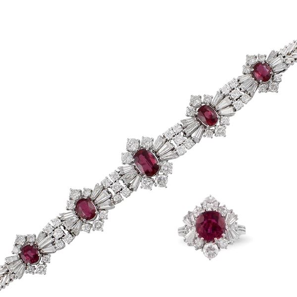 DIAMOND, RUBY AND GOLD PARURE